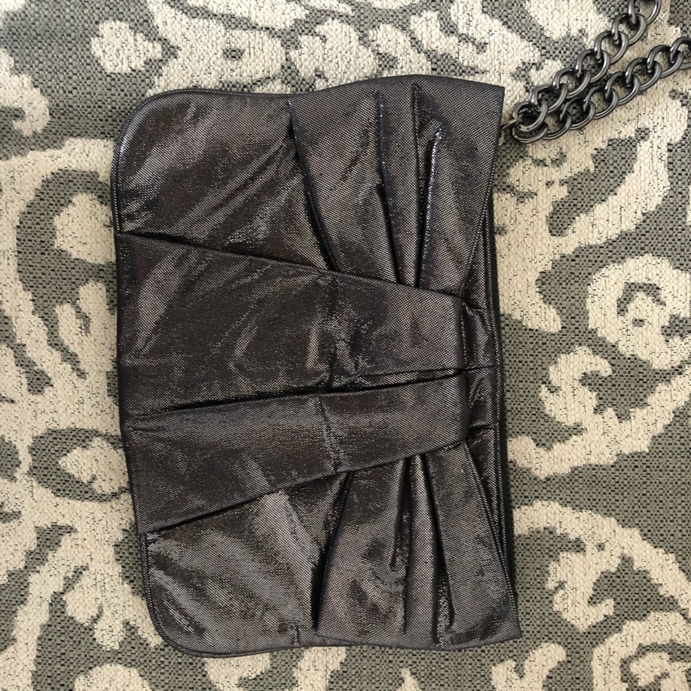 Sparkly pewter wristlet.